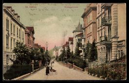AK St. Gallen, Wildeggstrasse mit Wohnhäusern