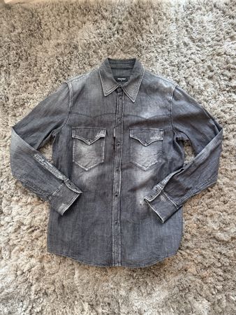 Dsquared2  graues denim Hemd Gr. 52 - NEU