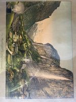 Antike Schweizer Lithographie, Lauterbrunnen Öl