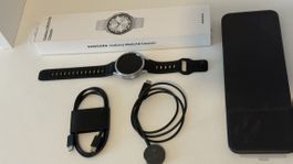 Samsung Galaxy Watch6 Classic Silver with accessories