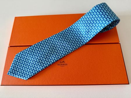 Cravate HERMES-Paris „Blue H" - avec box original