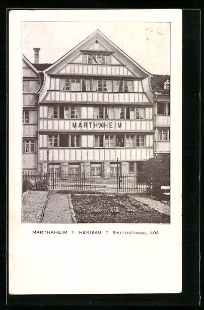 Cartoline postali: Herisau, Marthaheim, Spittelstrasse 408 – Usato da Berlin venduto da bartko-reher
