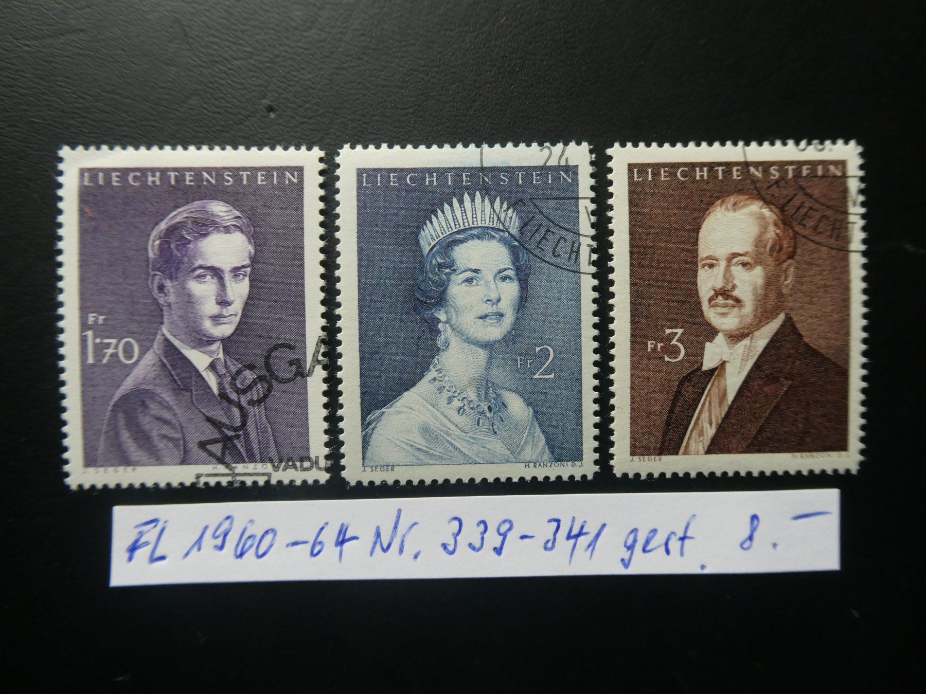 Tutti i francobolli: FL 1960-64 Nr. 339-341 gestempelt – Usato da Lausen venduto da Herbamare01