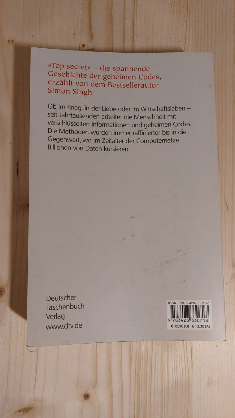 Bücher: Geheime Botschaften - Simon Singh – Gebraucht aus Ebikon von henry76 1