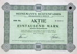 Heinemann's Büstenfabrik AG, Berlin - 1923