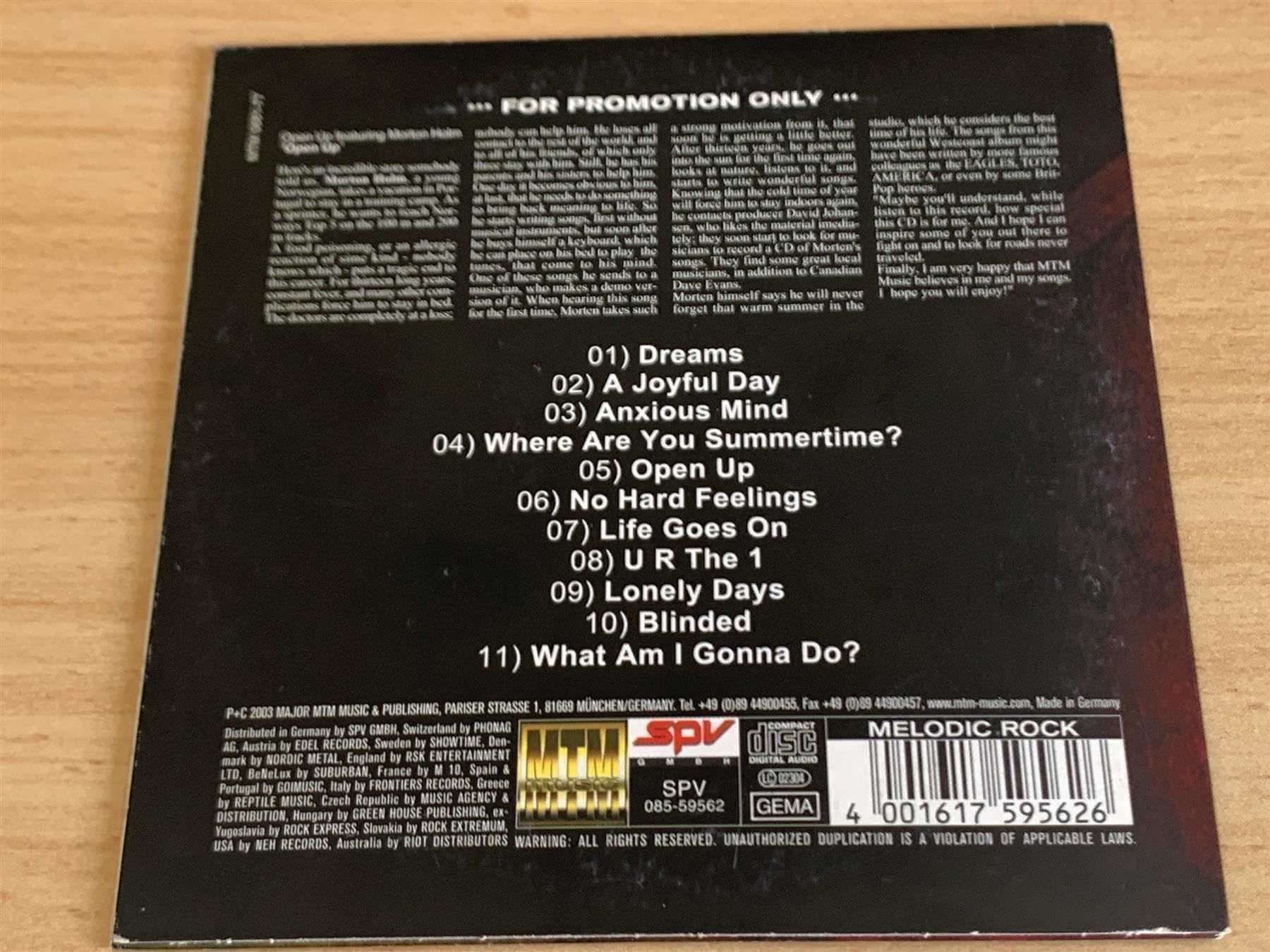 CDs: Open Up Feat. Morton Holm – Promo CD – Gebraucht aus Rikon im Tösstal von Alpenmutz 1