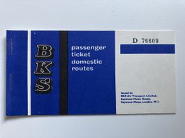 BKS Vintage Passenger Ticket 1968