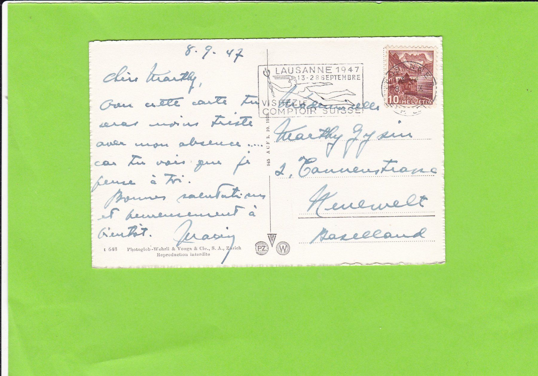Cartoline postali: Lausanne-Le Pont Bessières – Usato da St. Peterzell venduto da neckertal 1