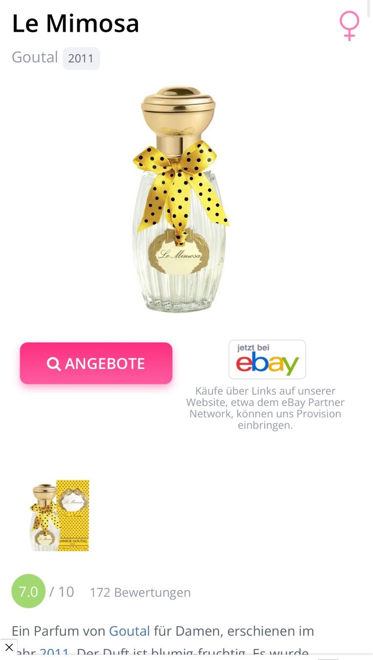 Profumi & Eau de Toilette: Annick Goutal Le Mimosa - EDT - Duftprobe 2ML – Usato da Zürich venduto da deruja 2