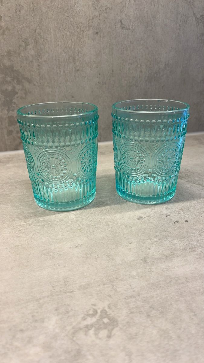 Gläser: 2x Glas Türkis – Gebraucht aus Winkel von Mandarinchen9