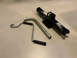Cric losange voiture + clé, idéal pour changer pneus!