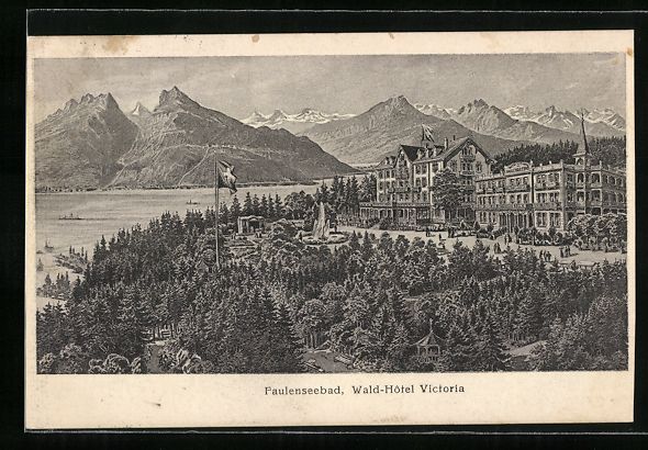 Cartoline postali: Faulenseebad, Blick auf das Wald-Hotel V – Usato da Berlin venduto da bartko-reher