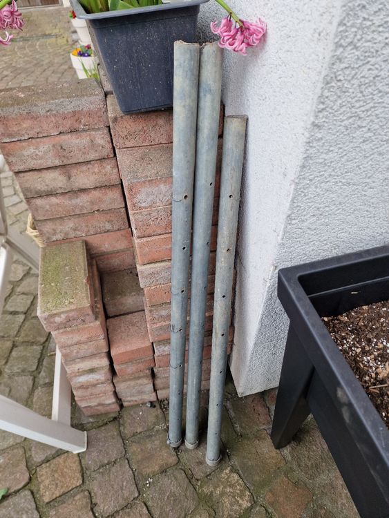 Metallstangen Garten 3m