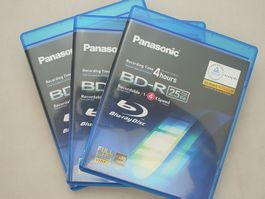 3 Stk BR-R Panasonic Bluray-R 25GB NEU