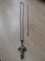 MASSIVE EDELSTAHL KETTE MIT KREUZANHÄNGER MARKE POLICE L71CM