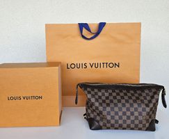 Louis Vuitton Pochette Toiletry Bag Damier Ebene GM