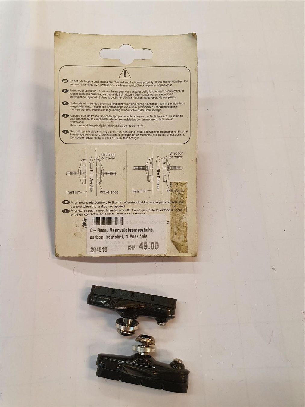 Pezzi di ricambio: Rennrad Bremsschuhe aus Carbon Set – Usato da Bern venduto da schatzheber 1