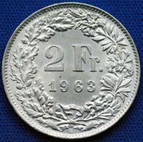 Silberner 2.- Jg. 1963 in schönem Zustand
