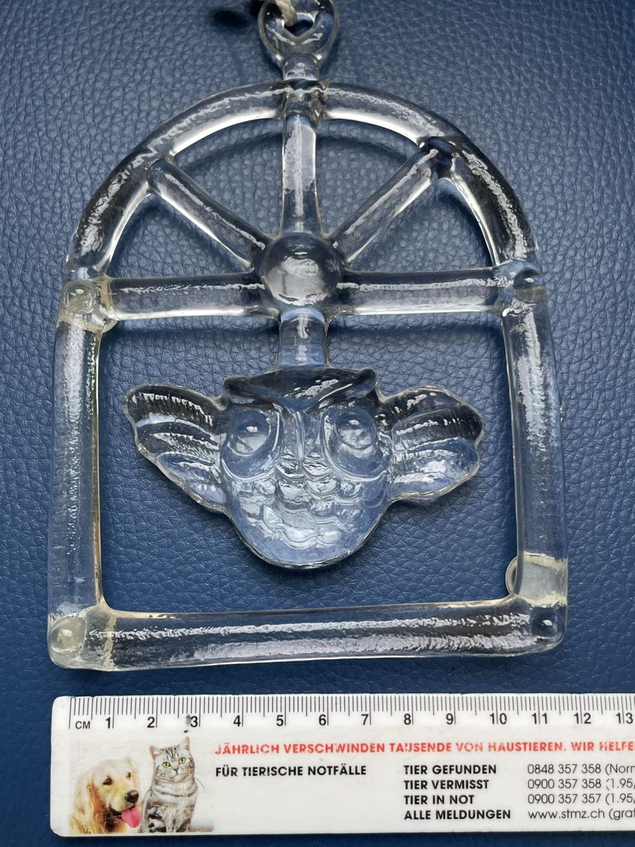 Glasi Hergiswil Tutte le decorazioni: Fenster Bild Eule Glasi Hergiswil – Usato da Nidau venduto da Beritundpan 1