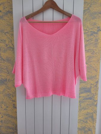 Sommerliches, rosa Strickoberteil, Oversize, ganz Neu