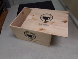 Weinkiste 6er mit Schiebedeckel leer 35x28.5x20.5cm