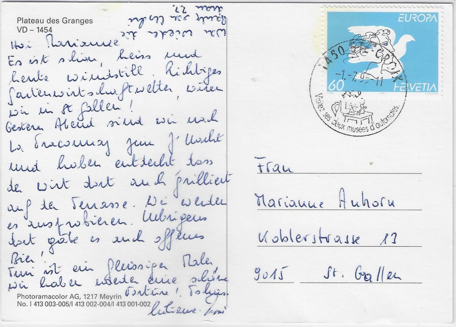 Cartoline postali: Flugaufnahme Plateau des Granges – Antico da Ettingen venduto da Kartenplanet 1
