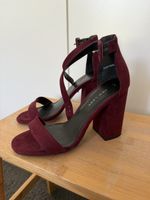 Burgundy Block Heel Sandals - New Look - Size 36