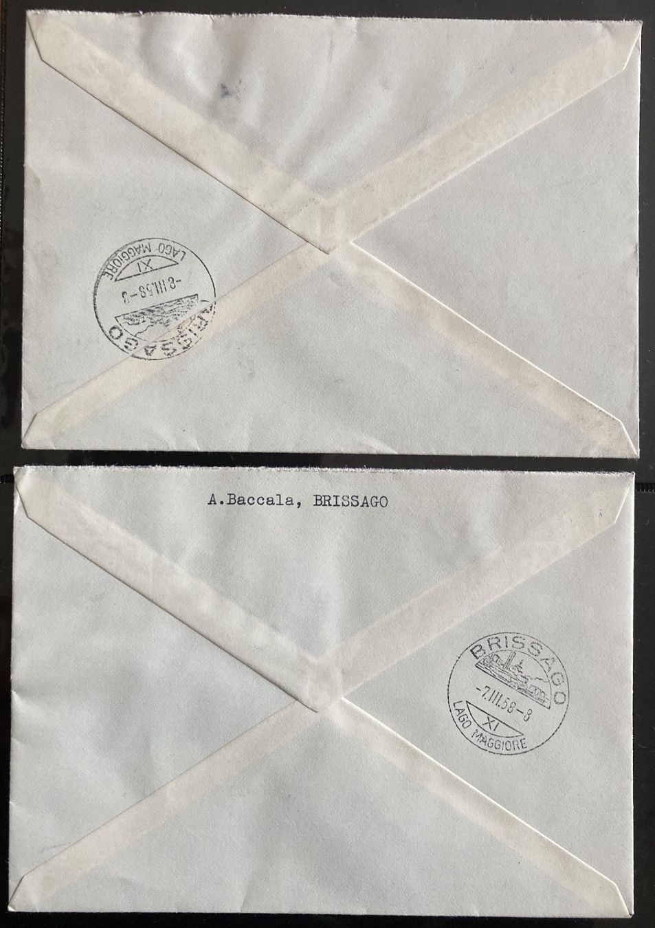 Alle Briefmarken: 2x R-FDC Werbemarken 1958 D+F, SBK 80 Fr. – Gebraucht aus Flawil von Furti 1