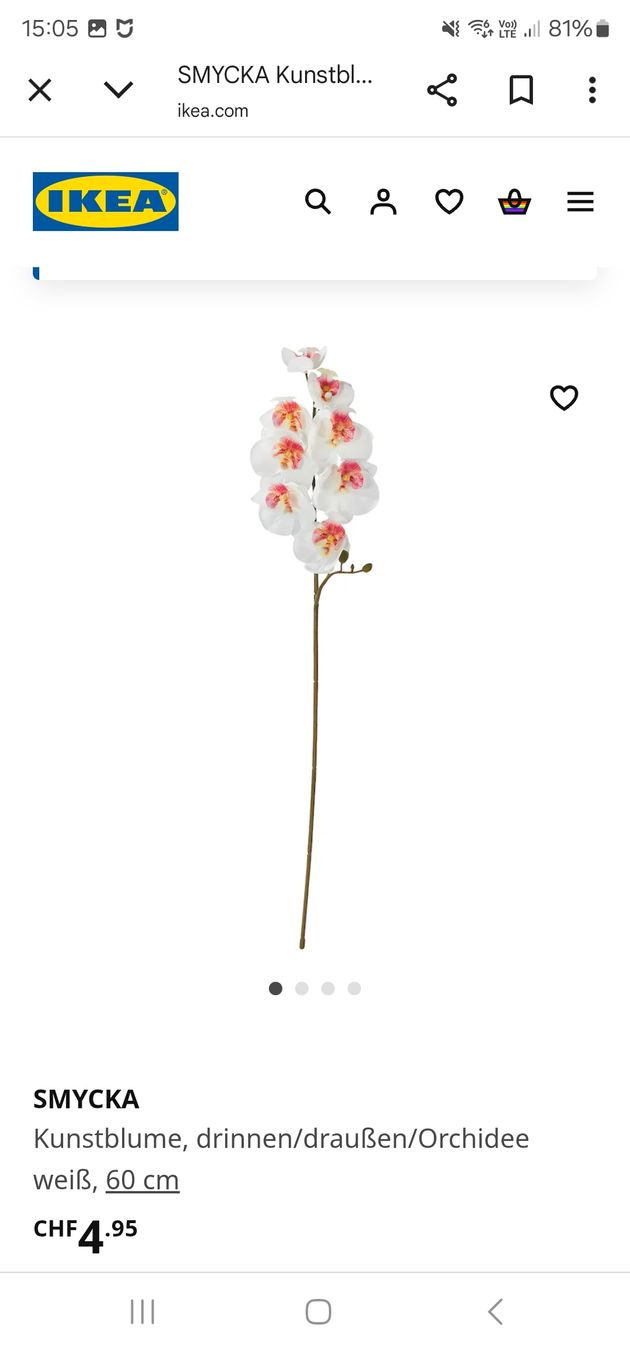 Ikea Smycka Kunstblumen Orchidee, 3 Stk. Neuwertig! (Gebraucht) in  Oberengstringen fr CHF 2  mit Lieferung auf Ricardo kaufen