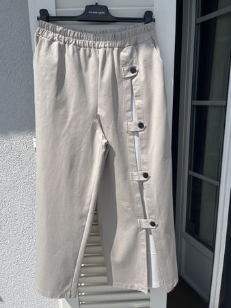 Pantalon SUN SUN Beige Coton/Nylon, Taille Élastique,
