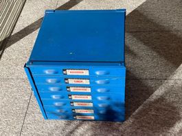 Schubladenmagazin Regal blau gebraucht guter Zustand