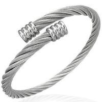 Cuff Bangle Armreif massiv Chromstahl