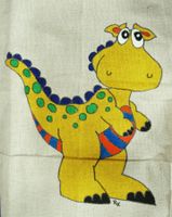 neuwertige Kinderschürze und Rucksäckli mit Drache und Bärli