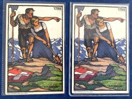 1913 Bundesfeier Postkarten / 1 x ** - 1 x Gelaufen