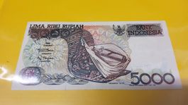 Indonesien 5000 Rupiah Banknote, Sammlerstück, Top 1992