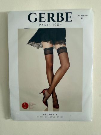GERBE, Halterlose Strümpfe PLUMETIS, Grösse L (4), Nature