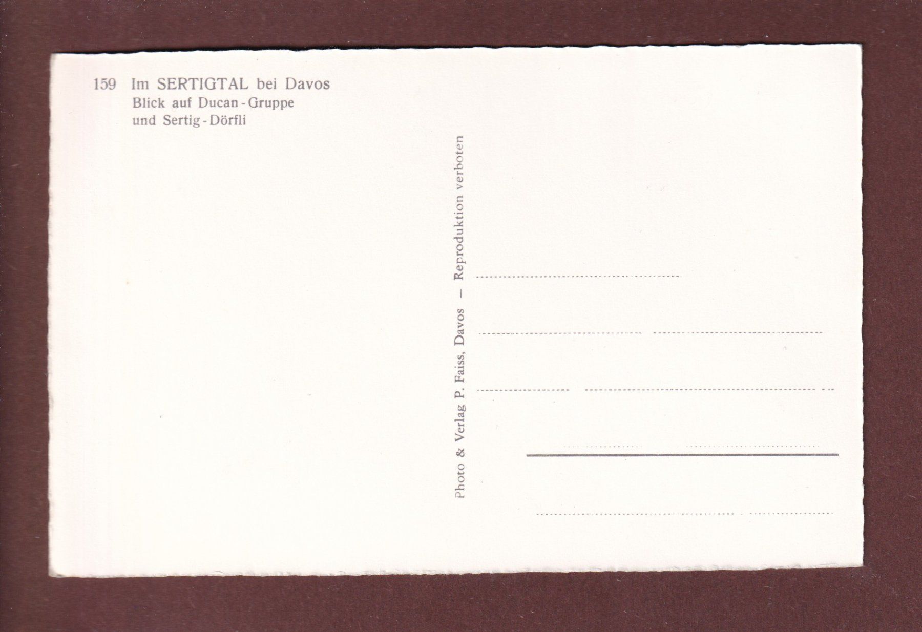 Cartoline postali: Im SERTIGTAL bei Davos – Usato da Pully venduto da nicecards 1