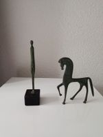 Skulpturen Set Mensch und Pferd Bronze guter Zustand