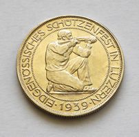 LUZERN - 1939 - Eidgenössisches Schützenfest - 5 Fr.vz+/unz