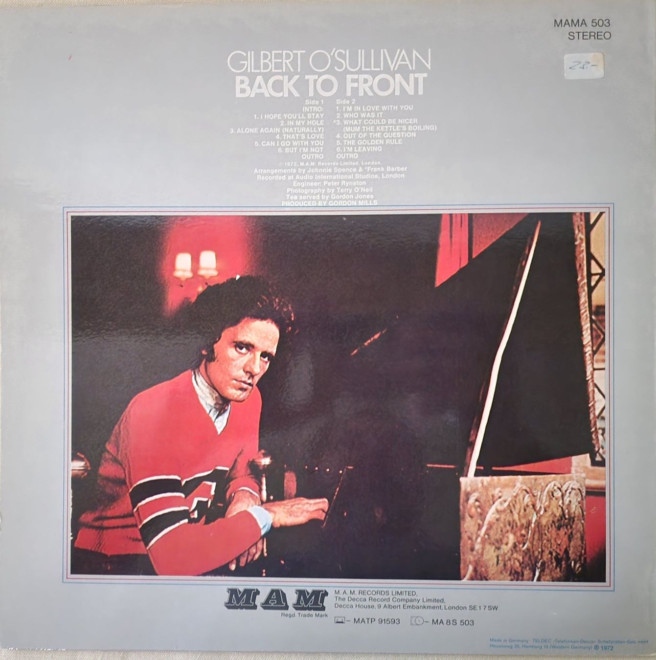 Dischi in vinile: Gilbert O'Sullivan LP – Back To Front – Usato da Root venduto da atelier22 1