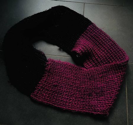 Schal Wolle gestrickt pink-lila