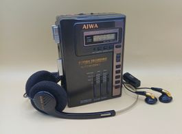Vintage WALKMAN mit Zubehör AIWA HS-J470 um 1990 SUPER BASS