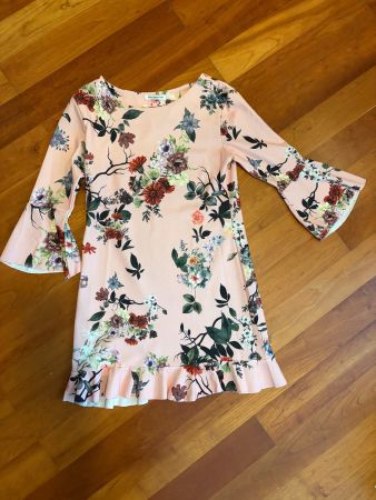 Elegantes Sommerkleid rosa floral – Einheitsgrösse
