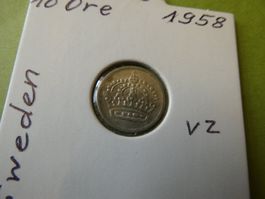Schweden 1958, 10 Oere    Silber .400