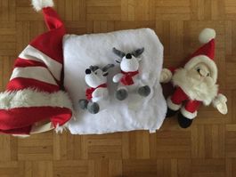 Diverse Plüschtiere Weihnachten + Kissen