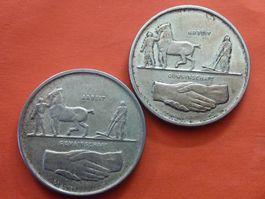 2 Stück Silber 5 Fr. 1939  Landesaussellung
