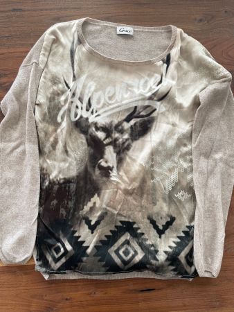Grace Damenpullover Gr. M Alpenrock Hirsch Kaschmir Winte...