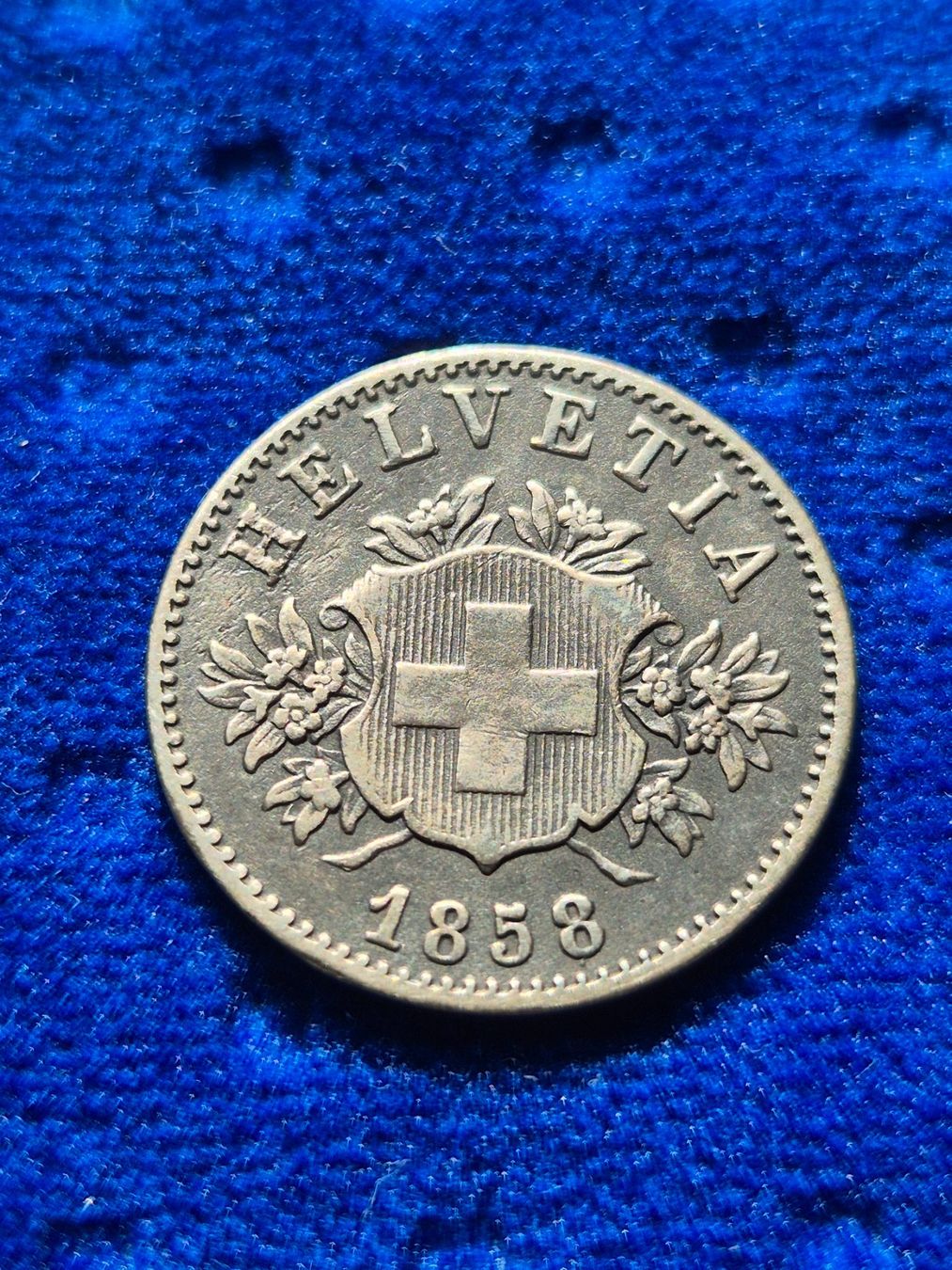 Alle Münzen: Silber Billon 20 Rappen 1858 Schweiz – Gebraucht aus Grenchen von Eidgenossen_Taler