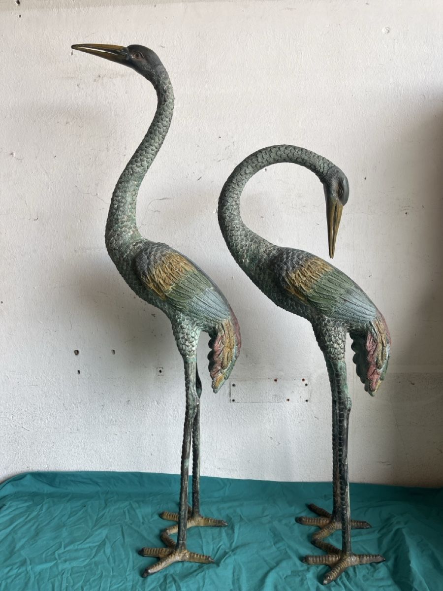 Skulpturen & Statuen: Paar große Bronze Vögel Kraniche – Gebraucht aus Brienz BE von hey_z9vg 3
