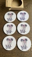 6x Untersetzer Elefant Mama Baby Korken Geschenkidee Set NEU